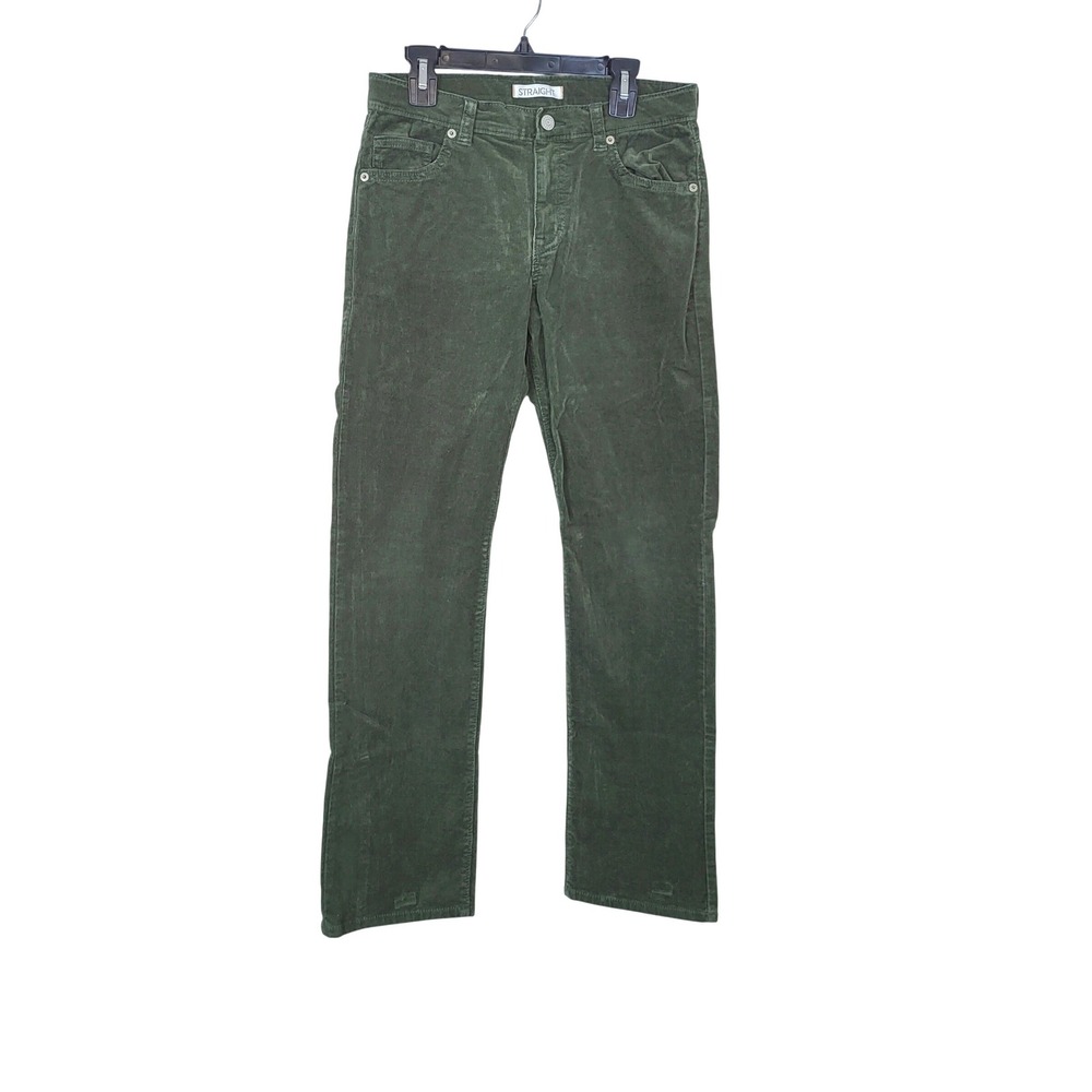 Gymboree Boys Olive Green Straight Leg Preppy Adjustable Waist Corduroy Pants 12